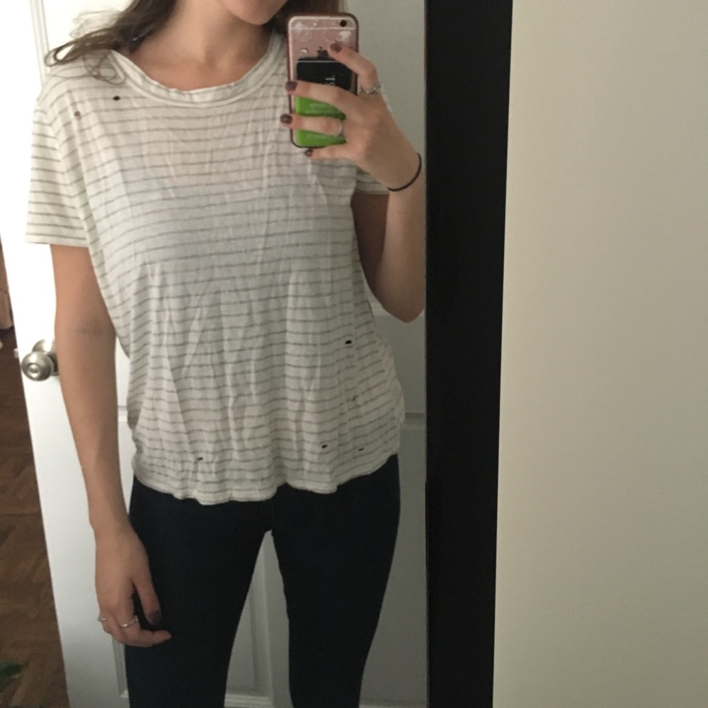 PacSun Me To We stripped distressed washtee w/tag
